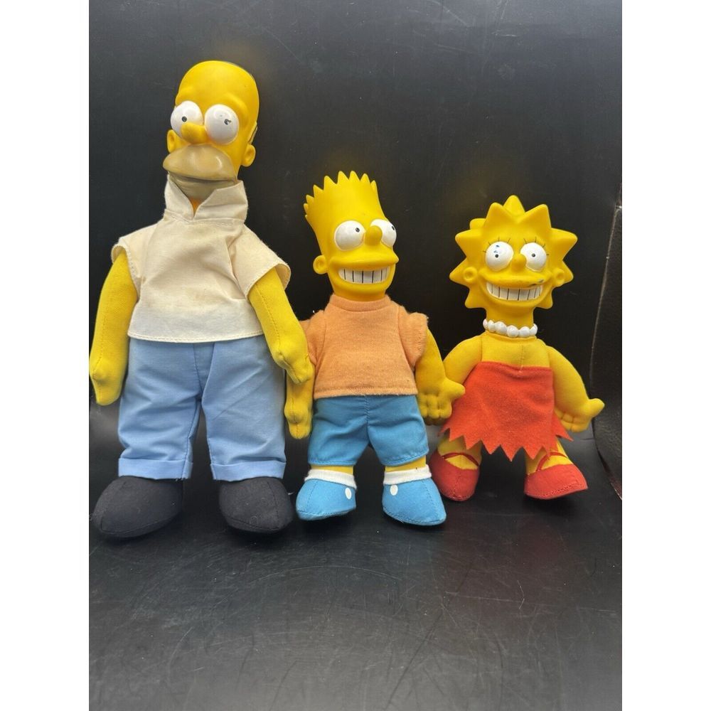 VINTAGE 1990 The Simpsons Burger King Plush Dolls Homer Bart Lisa